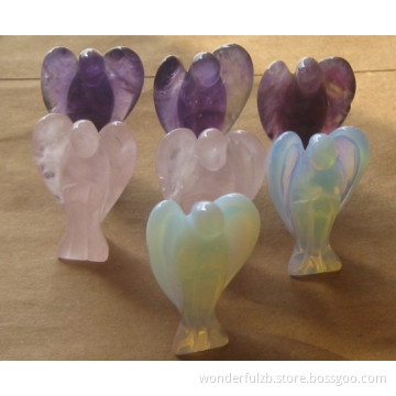 gemstone pocket standing angel figurines